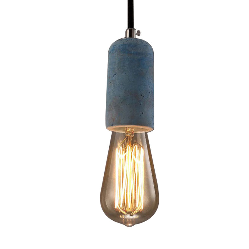 Cement Open Bulb Hanging Lamp 1 Light Minimalist Style Mini Pendant Light for Cafe Restaurant Clearhalo 'Ceiling Lights' 'Modern Pendants' 'Modern' 'Pendant Lights' 'Pendants' Lighting' 1127634