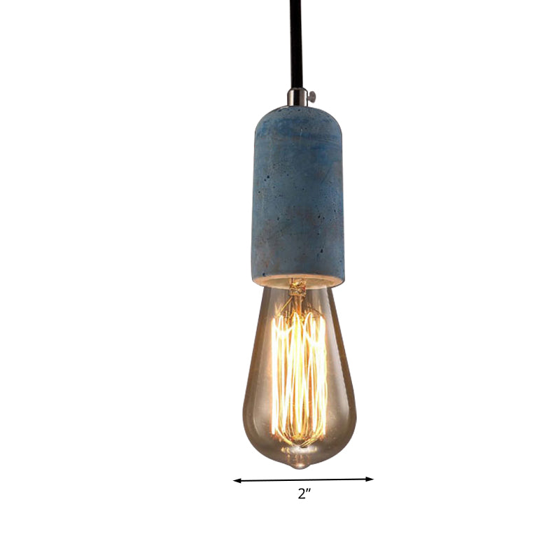 Cement Open Bulb Hanging Lamp 1 Light Minimalist Style Mini Pendant Light for Cafe Restaurant Clearhalo 'Ceiling Lights' 'Modern Pendants' 'Modern' 'Pendant Lights' 'Pendants' Lighting' 1127635