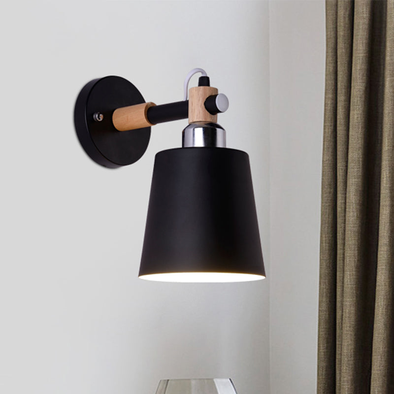 Nordic Style Monochrome Wall Lighting Rotatable Empire Shade 1 Light Metallic Wall Lamp for Stair Clearhalo 'Cast Iron' 'Glass' 'Industrial' 'Modern wall lights' 'Modern' 'Tiffany' 'Traditional wall lights' 'Wall Lamps & Sconces' 'Wall Lights' Lighting' 1127688