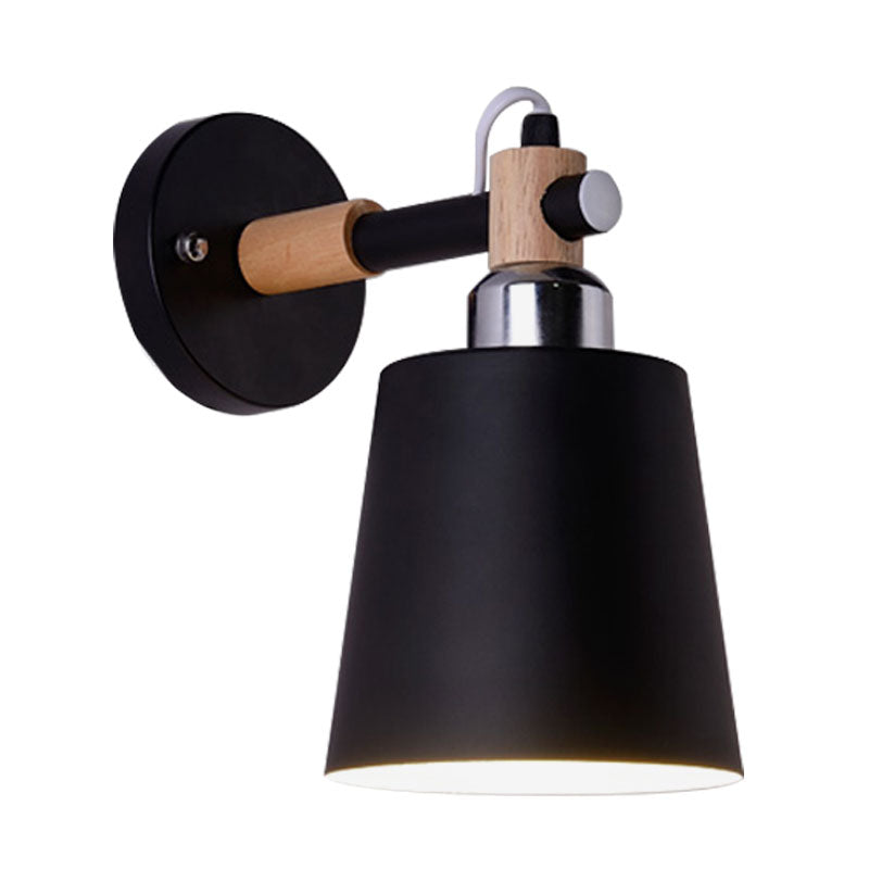 Nordic Style Monochrome Wall Lighting Rotatable Empire Shade 1 Light Metallic Wall Lamp for Stair Clearhalo 'Cast Iron' 'Glass' 'Industrial' 'Modern wall lights' 'Modern' 'Tiffany' 'Traditional wall lights' 'Wall Lamps & Sconces' 'Wall Lights' Lighting' 1127690