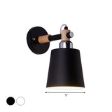 Nordic Style Monochrome Wall Lighting Rotatable Empire Shade 1 Light Metallic Wall Lamp for Stair Clearhalo 'Cast Iron' 'Glass' 'Industrial' 'Modern wall lights' 'Modern' 'Tiffany' 'Traditional wall lights' 'Wall Lamps & Sconces' 'Wall Lights' Lighting' 1127691