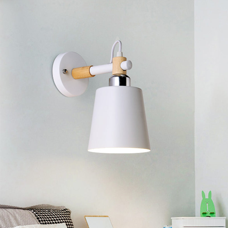 Nordic Style Monochrome Wall Lighting Rotatable Empire Shade 1 Light Metallic Wall Lamp for Stair Clearhalo 'Cast Iron' 'Glass' 'Industrial' 'Modern wall lights' 'Modern' 'Tiffany' 'Traditional wall lights' 'Wall Lamps & Sconces' 'Wall Lights' Lighting' 1127693