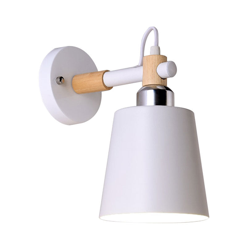 Nordic Style Monochrome Wall Lighting Rotatable Empire Shade 1 Light Metallic Wall Lamp for Stair Clearhalo 'Cast Iron' 'Glass' 'Industrial' 'Modern wall lights' 'Modern' 'Tiffany' 'Traditional wall lights' 'Wall Lamps & Sconces' 'Wall Lights' Lighting' 1127694
