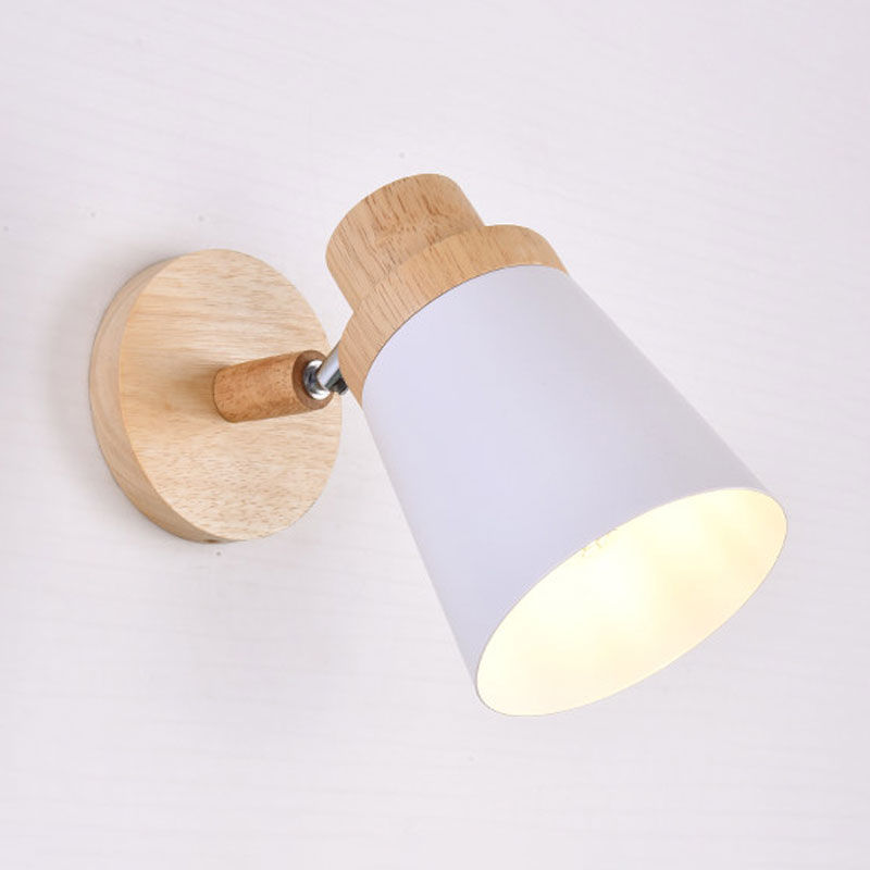 Coolie Shade Baby Room Wall Light Rotatable Metal One Bulb Nordic Style Wall Lamp Clearhalo 'Cast Iron' 'Glass' 'Industrial' 'Modern wall lights' 'Modern' 'Tiffany' 'Traditional wall lights' 'Wall Lamps & Sconces' 'Wall Lights' Lighting' 1127704