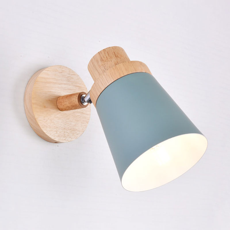 Coolie Shade Baby Room Wall Light Rotatable Metal One Bulb Nordic Style Wall Lamp Clearhalo 'Cast Iron' 'Glass' 'Industrial' 'Modern wall lights' 'Modern' 'Tiffany' 'Traditional wall lights' 'Wall Lamps & Sconces' 'Wall Lights' Lighting' 1127720