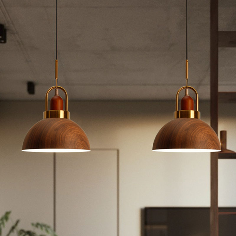 Rustic Style Hanging Light Wood Single Light Brown Pendant Lamp for Living Room Kitchen Clearhalo 'Ceiling Lights' 'Modern Pendants' 'Modern' 'Pendant Lights' 'Pendants' Lighting' 1127787