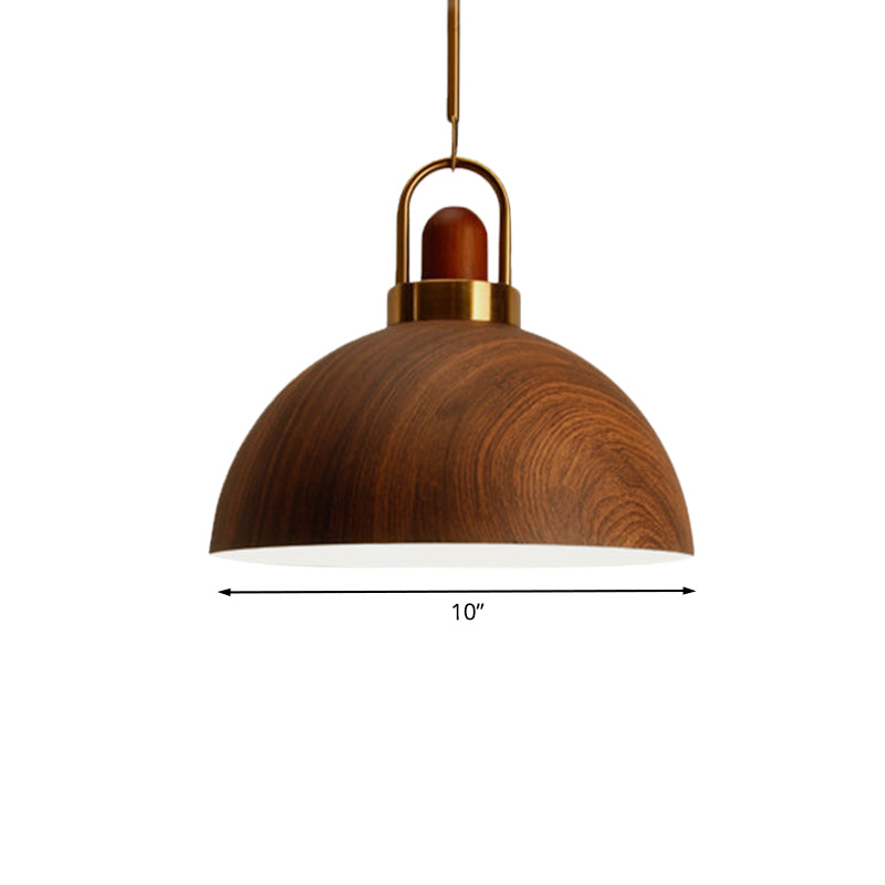 Rustic Style Hanging Light Wood Single Light Brown Pendant Lamp for Living Room Kitchen Clearhalo 'Ceiling Lights' 'Modern Pendants' 'Modern' 'Pendant Lights' 'Pendants' Lighting' 1127789