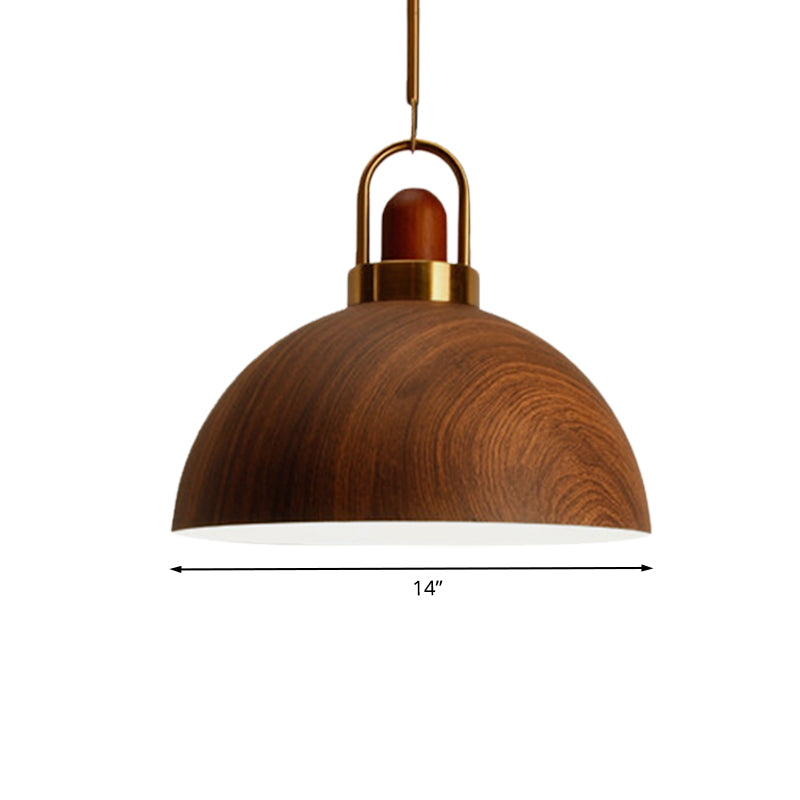 Rustic Style Hanging Light Wood Single Light Brown Pendant Lamp for Living Room Kitchen Clearhalo 'Ceiling Lights' 'Modern Pendants' 'Modern' 'Pendant Lights' 'Pendants' Lighting' 1127790