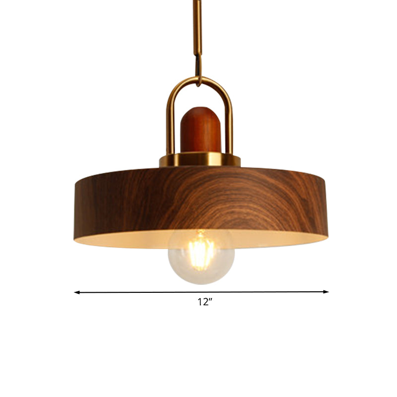 Rustic Style Hanging Light Wood Single Light Brown Pendant Lamp for Living Room Kitchen Clearhalo 'Ceiling Lights' 'Modern Pendants' 'Modern' 'Pendant Lights' 'Pendants' Lighting' 1127795