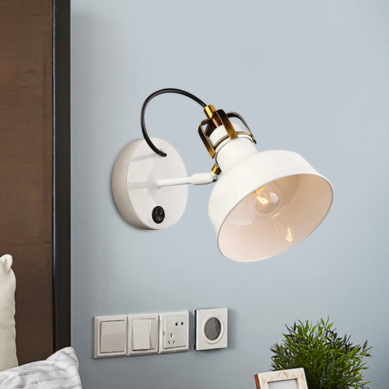 1 Light Small Barn Wall Light Contemporary Stylish Metal Sconce Light in White for Cottage Foyer Clearhalo 'Cast Iron' 'Glass' 'Industrial' 'Modern wall lights' 'Modern' 'Tiffany' 'Traditional wall lights' 'Wall Lamps & Sconces' 'Wall Lights' Lighting' 1127831