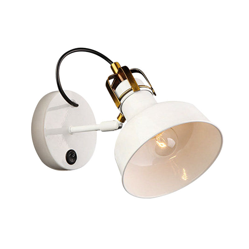 1 Light Small Barn Wall Light Contemporary Stylish Metal Sconce Light in White for Cottage Foyer Clearhalo 'Cast Iron' 'Glass' 'Industrial' 'Modern wall lights' 'Modern' 'Tiffany' 'Traditional wall lights' 'Wall Lamps & Sconces' 'Wall Lights' Lighting' 1127832