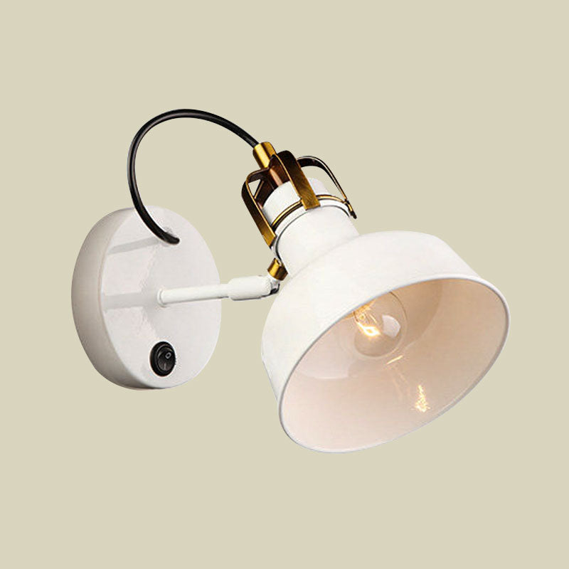 1 Light Small Barn Wall Light Contemporary Stylish Metal Sconce Light in White for Cottage Foyer Clearhalo 'Cast Iron' 'Glass' 'Industrial' 'Modern wall lights' 'Modern' 'Tiffany' 'Traditional wall lights' 'Wall Lamps & Sconces' 'Wall Lights' Lighting' 1127833