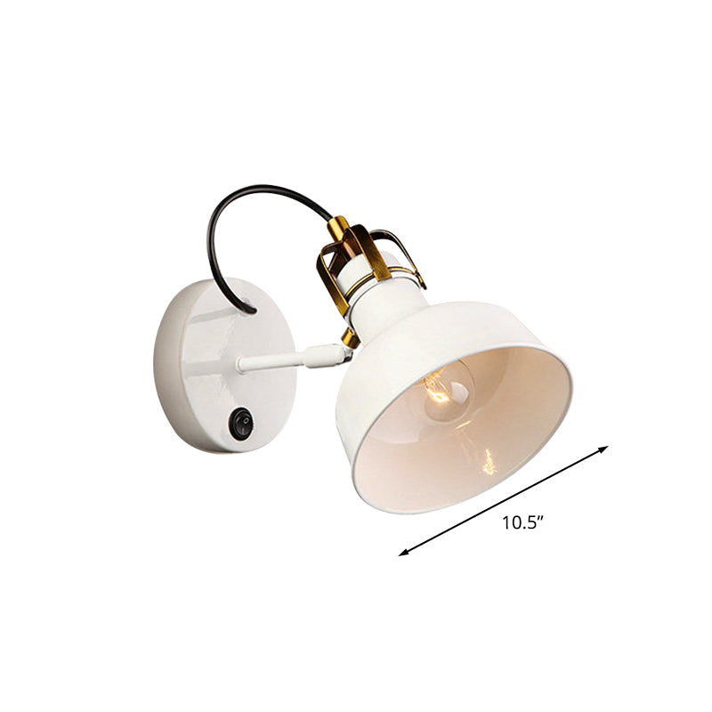 1 Light Small Barn Wall Light Contemporary Stylish Metal Sconce Light in White for Cottage Foyer Clearhalo 'Cast Iron' 'Glass' 'Industrial' 'Modern wall lights' 'Modern' 'Tiffany' 'Traditional wall lights' 'Wall Lamps & Sconces' 'Wall Lights' Lighting' 1127834
