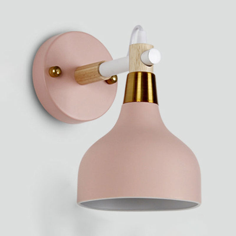 Angle Adjustable Metal Onion Wall Light 1 Light Nordic Sconce Lighting in Candy Color for Bathroom Clearhalo 'Cast Iron' 'Glass' 'Industrial' 'Modern wall lights' 'Modern' 'Tiffany' 'Traditional wall lights' 'Wall Lamps & Sconces' 'Wall Lights' Lighting' 1127856