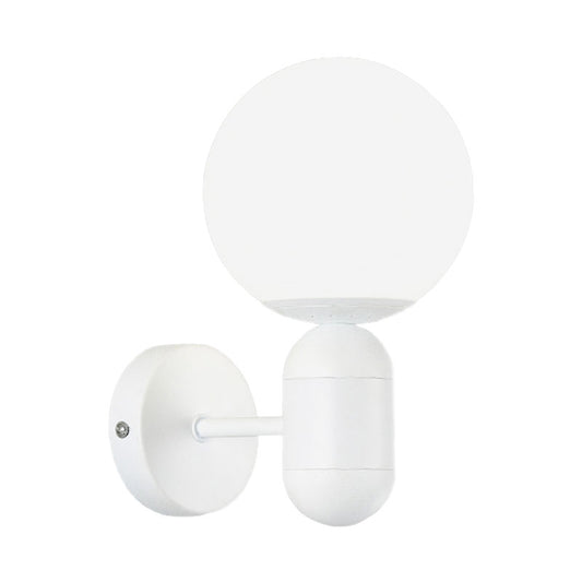 White Globe Shade Wall Lamp with Capsule Body Modern Metal & Glass Wall Light for Meeting Room Clearhalo 'Cast Iron' 'Glass' 'Industrial' 'Modern wall lights' 'Modern' 'Tiffany' 'Traditional wall lights' 'Wall Lamps & Sconces' 'Wall Lights' Lighting' 1127894