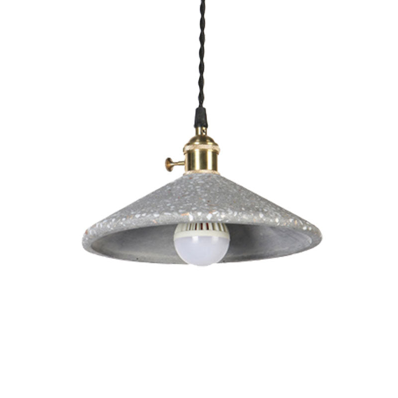 Single Head Pyramid Suspension Light Contemporary Cement Hanging Lamp for Workshop Bar Clearhalo 'Ceiling Lights' 'Modern Pendants' 'Modern' 'Pendant Lights' 'Pendants' Lighting' 1127932