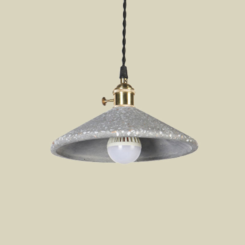 Single Head Pyramid Suspension Light Contemporary Cement Hanging Lamp for Workshop Bar Clearhalo 'Ceiling Lights' 'Modern Pendants' 'Modern' 'Pendant Lights' 'Pendants' Lighting' 1127933