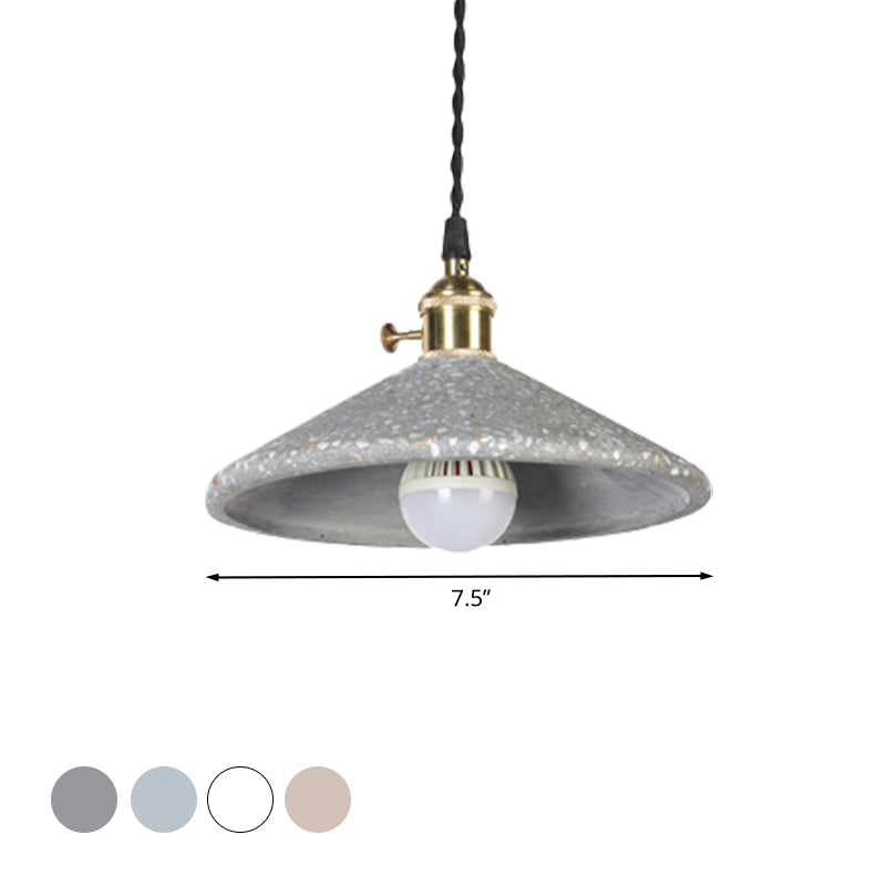 Single Head Pyramid Suspension Light Contemporary Cement Hanging Lamp for Workshop Bar Clearhalo 'Ceiling Lights' 'Modern Pendants' 'Modern' 'Pendant Lights' 'Pendants' Lighting' 1127934