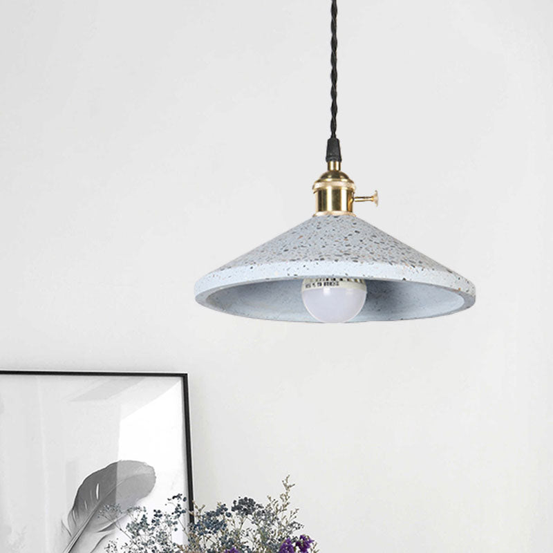 Single Head Pyramid Suspension Light Contemporary Cement Hanging Lamp for Workshop Bar Clearhalo 'Ceiling Lights' 'Modern Pendants' 'Modern' 'Pendant Lights' 'Pendants' Lighting' 1127937