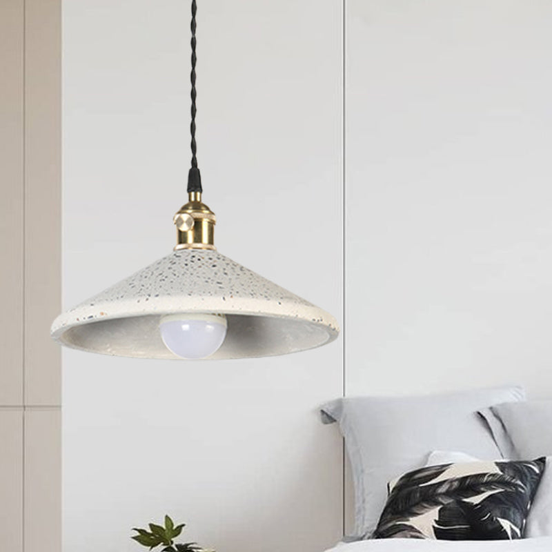 Single Head Pyramid Suspension Light Contemporary Cement Hanging Lamp for Workshop Bar Clearhalo 'Ceiling Lights' 'Modern Pendants' 'Modern' 'Pendant Lights' 'Pendants' Lighting' 1127940