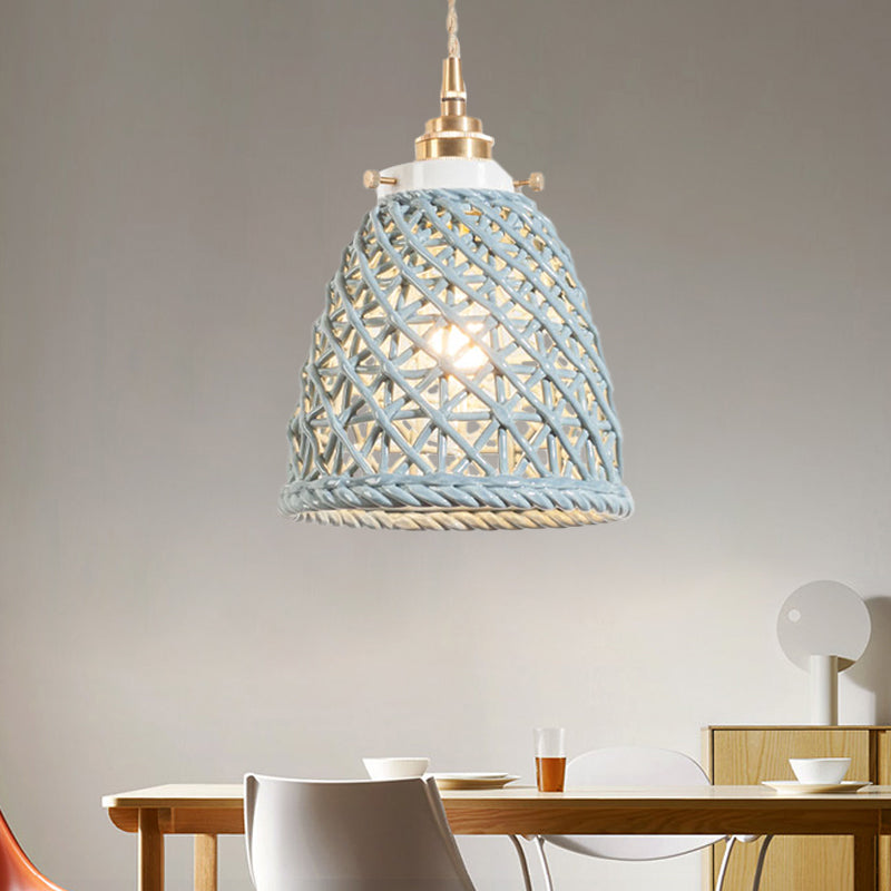 Contemporary Ceiling Pendant Light Dome Basket One Bulb Ceramics Hanging Light for Gallery Clearhalo 'Ceiling Lights' 'Modern Pendants' 'Modern' 'Pendant Lights' 'Pendants' Lighting' 1127966