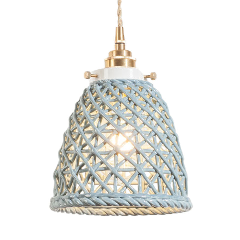 Contemporary Ceiling Pendant Light Dome Basket One Bulb Ceramics Hanging Light for Gallery Clearhalo 'Ceiling Lights' 'Modern Pendants' 'Modern' 'Pendant Lights' 'Pendants' Lighting' 1127967