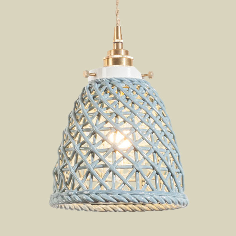 Contemporary Ceiling Pendant Light Dome Basket One Bulb Ceramics Hanging Light for Gallery Clearhalo 'Ceiling Lights' 'Modern Pendants' 'Modern' 'Pendant Lights' 'Pendants' Lighting' 1127968