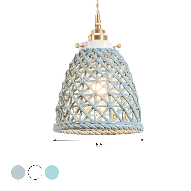 Contemporary Ceiling Pendant Light Dome Basket One Bulb Ceramics Hanging Light for Gallery Clearhalo 'Ceiling Lights' 'Modern Pendants' 'Modern' 'Pendant Lights' 'Pendants' Lighting' 1127969