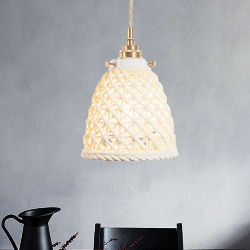 Contemporary Ceiling Pendant Light Dome Basket One Bulb Ceramics Hanging Light for Gallery Clearhalo 'Ceiling Lights' 'Modern Pendants' 'Modern' 'Pendant Lights' 'Pendants' Lighting' 1127972