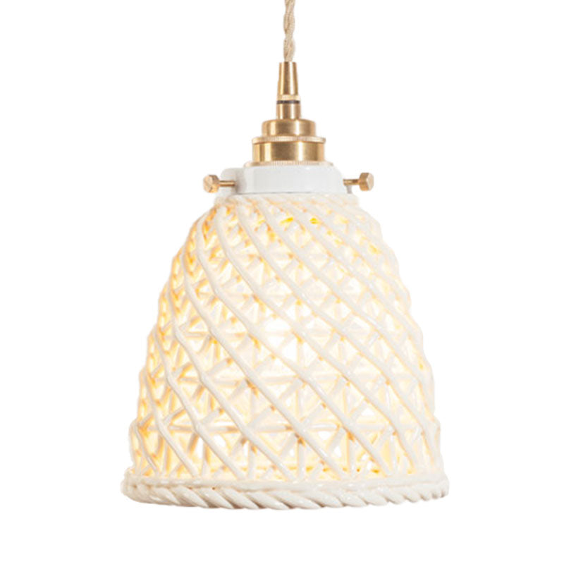 Contemporary Ceiling Pendant Light Dome Basket One Bulb Ceramics Hanging Light for Gallery Clearhalo 'Ceiling Lights' 'Modern Pendants' 'Modern' 'Pendant Lights' 'Pendants' Lighting' 1127973