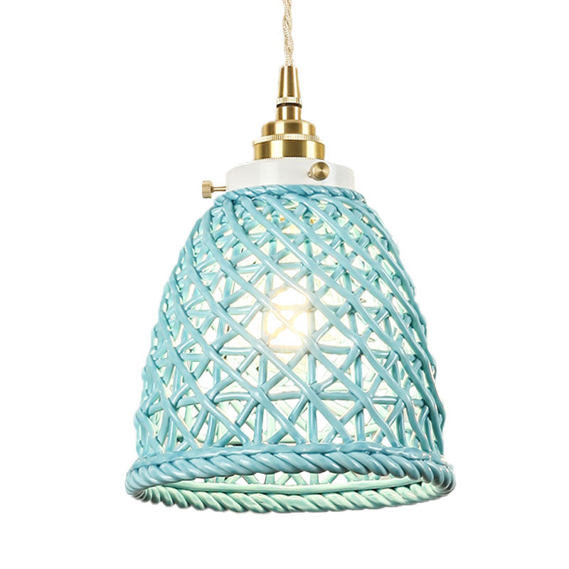 Contemporary Ceiling Pendant Light Dome Basket One Bulb Ceramics Hanging Light for Gallery Clearhalo 'Ceiling Lights' 'Modern Pendants' 'Modern' 'Pendant Lights' 'Pendants' Lighting' 1127976