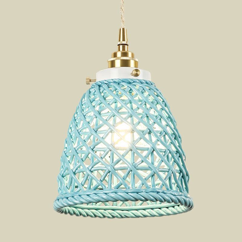 Contemporary Ceiling Pendant Light Dome Basket One Bulb Ceramics Hanging Light for Gallery Clearhalo 'Ceiling Lights' 'Modern Pendants' 'Modern' 'Pendant Lights' 'Pendants' Lighting' 1127977