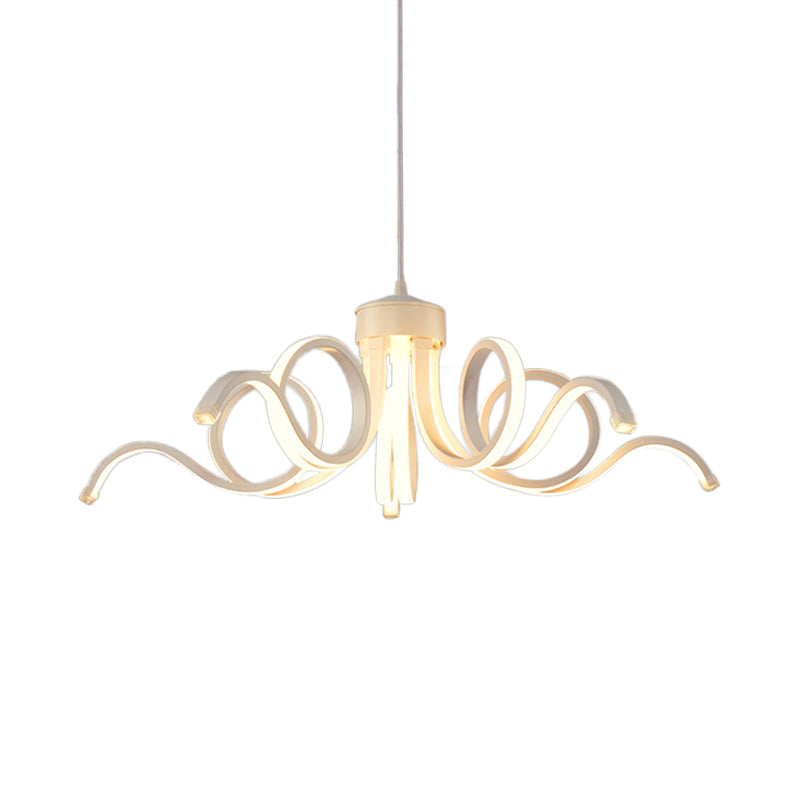 Simplicity Octopus Chandelier Acrylic LED 1 Light Kitchen Hanging Pendant in Warm/White Light Clearhalo 'Ceiling Lights' 'Chandeliers' 'Modern Chandeliers' 'Modern' Lighting' 112818