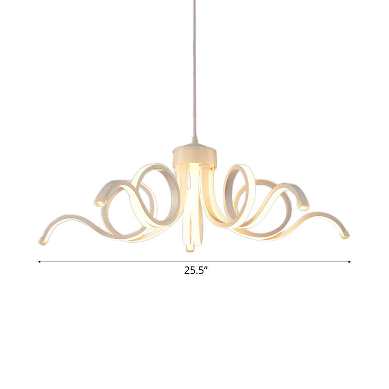 Simplicity Octopus Chandelier Acrylic LED 1 Light Kitchen Hanging Pendant in Warm/White Light Clearhalo 'Ceiling Lights' 'Chandeliers' 'Modern Chandeliers' 'Modern' Lighting' 112819