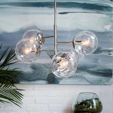 Chrome Sphere Chandelier Contemporary Style 5 Lights Clear Glass Pendant Light Fixture Clearhalo 'Ceiling Lights' 'Chandeliers' 'Glass shade' 'Glass' 'Modern Chandeliers' 'Modern' Lighting' 112843