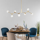 Branch Hanging Lamp Modern Nordic Style Opal Glass 5/6/7 Lights Gold Chandelier Light 7 Gold Clearhalo 'Ceiling Lights' 'Chandeliers' 'Modern Chandeliers' 'Modern' Lighting' 112960