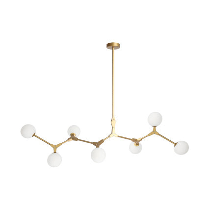 Branch Hanging Lamp Modern Nordic Style Opal Glass 5/6/7 Lights Gold Chandelier Light Clearhalo 'Ceiling Lights' 'Chandeliers' 'Modern Chandeliers' 'Modern' Lighting' 112961