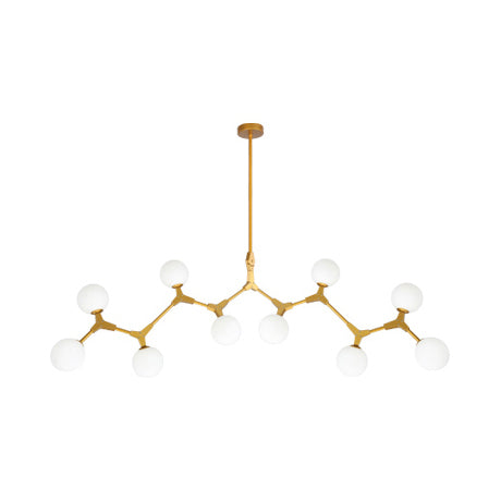 Branch Hanging Lamp Modern Nordic Style Opal Glass 5/6/7 Lights Gold Chandelier Light Clearhalo 'Ceiling Lights' 'Chandeliers' 'Modern Chandeliers' 'Modern' Lighting' 112968