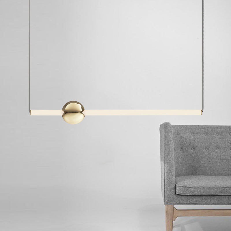 Tube White/Gold Glass Chandelier Lamp Modernist 1 Lights Gold/White Led Ceiling Pendant Light with Horizontal/Vertical Design Clearhalo 'Ceiling Lights' 'Chandeliers' 'Modern Chandeliers' 'Modern' Lighting' 113030