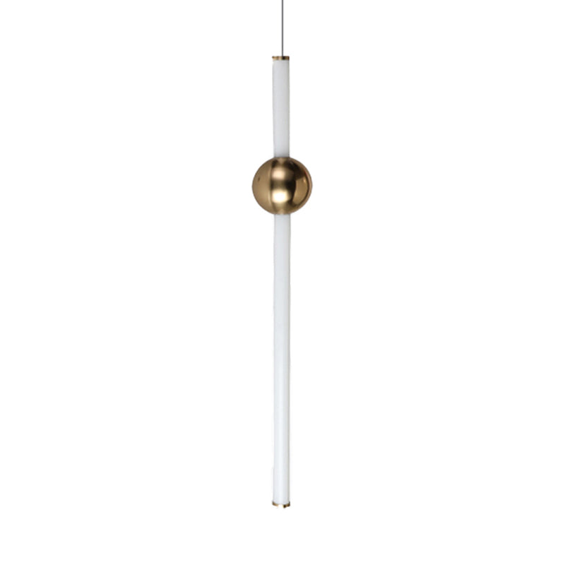 Tube White/Gold Glass Chandelier Lamp Modernist 1 Lights Gold/White Led Ceiling Pendant Light with Horizontal/Vertical Design Clearhalo 'Ceiling Lights' 'Chandeliers' 'Modern Chandeliers' 'Modern' Lighting' 113036