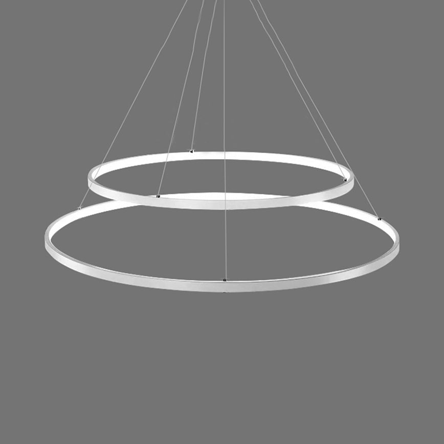 Ring Chandelier Pendant Modern Acrylic LED 3/4/5 Lights Black/White/Brown Ceiling Hung Fixture in Warm/White/Natural Light Clearhalo 'Ceiling Lights' 'Chandeliers' 'Modern Chandeliers' 'Modern' Lighting' 113107