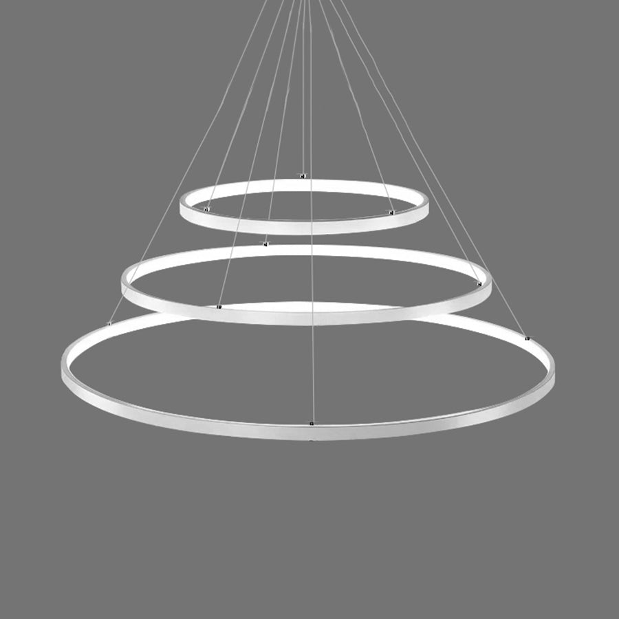 Ring Chandelier Pendant Modern Acrylic LED 3/4/5 Lights Black/White/Brown Ceiling Hung Fixture in Warm/White/Natural Light Clearhalo 'Ceiling Lights' 'Chandeliers' 'Modern Chandeliers' 'Modern' Lighting' 113109