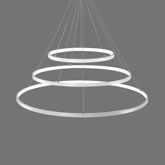 Ring Chandelier Pendant Modern Acrylic LED 3/4/5 Lights Black/White/Brown Ceiling Hung Fixture in Warm/White/Natural Light Clearhalo 'Ceiling Lights' 'Chandeliers' 'Modern Chandeliers' 'Modern' Lighting' 113109