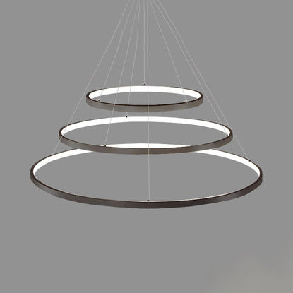 Ring Chandelier Pendant Modern Acrylic LED 3/4/5 Lights Black/White/Brown Ceiling Hung Fixture in Warm/White/Natural Light Clearhalo 'Ceiling Lights' 'Chandeliers' 'Modern Chandeliers' 'Modern' Lighting' 113113