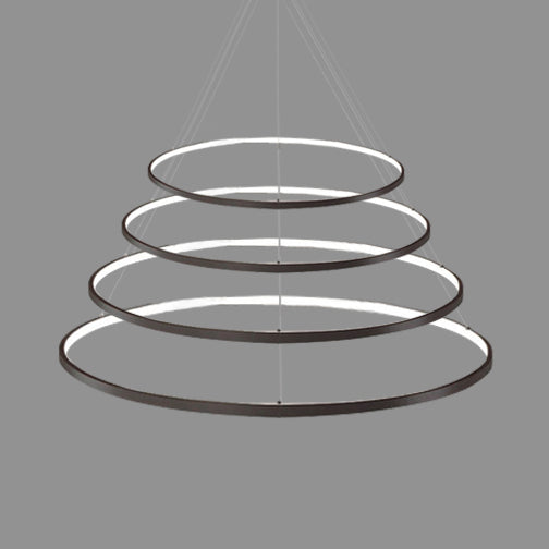 Ring Chandelier Pendant Modern Acrylic LED 3/4/5 Lights Black/White/Brown Ceiling Hung Fixture in Warm/White/Natural Light Clearhalo 'Ceiling Lights' 'Chandeliers' 'Modern Chandeliers' 'Modern' Lighting' 113116