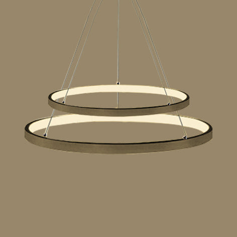 Ring Chandelier Pendant Modern Acrylic LED 3/4/5 Lights Black/White/Brown Ceiling Hung Fixture in Warm/White/Natural Light Clearhalo 'Ceiling Lights' 'Chandeliers' 'Modern Chandeliers' 'Modern' Lighting' 113119