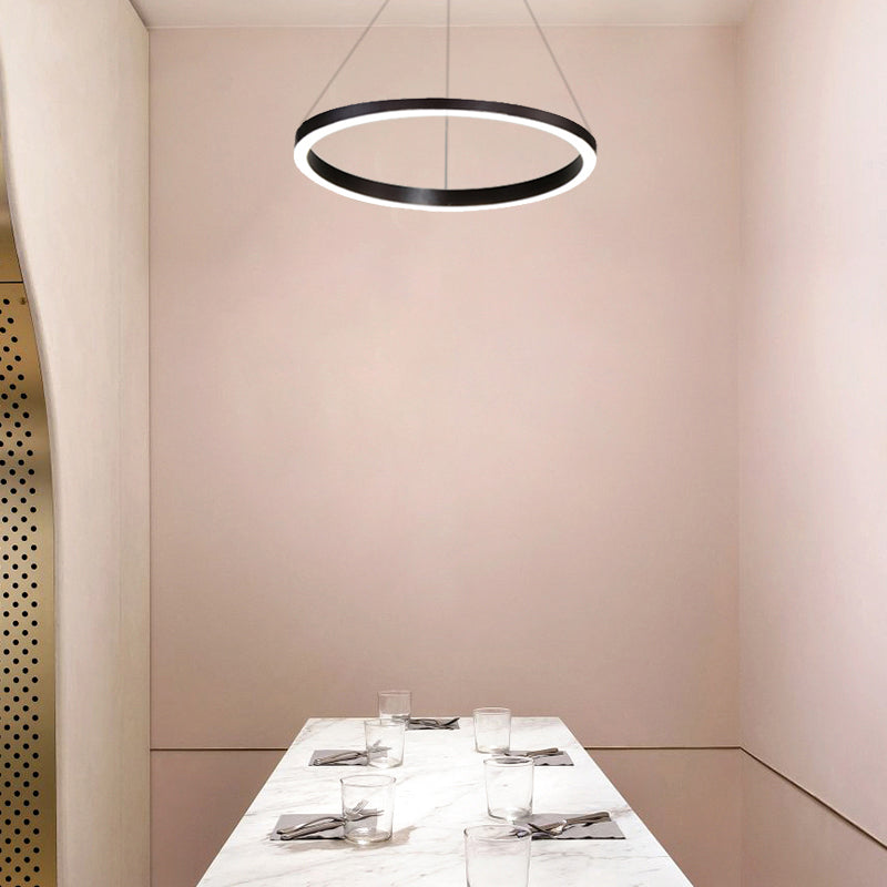 Brown Hoop Chandelier Contemporary 1/2/3-Ring Acrylic LED Ceiling Light Fixture in Warm/White Light Brown Single Ring Clearhalo 'Ceiling Lights' 'Chandeliers' 'Modern Chandeliers' 'Modern' Lighting' 113131