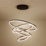 Brown Hoop Chandelier Contemporary 1/2/3-Ring Acrylic LED Ceiling Light Fixture in Warm/White Light Clearhalo 'Ceiling Lights' 'Chandeliers' 'Modern Chandeliers' 'Modern' Lighting' 113139