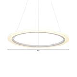 Contemporary 1/2/3-Light Chandelier with Acrylic Shade White Loop Suspension Pendant in Warm/White Light Clearhalo 'Ceiling Lights' 'Chandeliers' 'Modern Chandeliers' 'Modern' Lighting' 113170