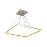 Square Acrylic Chandelier Light Modernism 1/2/3-Head White Ceiling Light Fixture in Warm/White Light Clearhalo 'Ceiling Lights' 'Chandeliers' 'Modern Chandeliers' 'Modern' Lighting' 113182